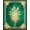 Green Gold, Pattern 19, variant on ODIKA 8'x10' Washable Area Rug Bathroom Ornamental Vintage Watercolor Plume Scrolls Classical for Living Room, Under Sectional, Family , Durable, Non-Slip
