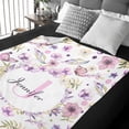 thumbnail image 4 of Custom Blankets with Name for Girls Personalized Baby Name Blankets Customized Swaddle Bed Blankets with Baby Name Flower Personalized Flower Blankets for Toddler Soft and Warm 30x40inch, 4 of 6