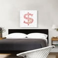 thumbnail image 2 of ARTCANVAS Chic Pink Gold Alphabet Dollar Sign Symbol Canvas Art Print - Size: 26" x 26" (1.50" Deep), 2 of 9