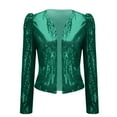 thumbnail image 2 of Lroveb Sequin Jackets for Women Long Sleeve Sparkly Blazer Glitter Shimmer Open Front Cropped Cardigan, 2 of 6