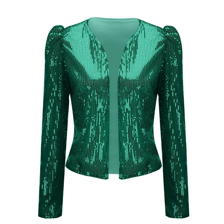 Yigetop Sequin Blazer for Women Women's Casual Fashion Sequin Bead