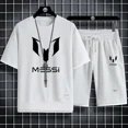 thumbnail image 4 of Traje deportivo de dos piezas para hombre, cómodo y transpirable, para correr, baloncesto, entrenamiento, manga corta, informal, tallas M a 3XL, 4 of 5