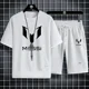 thumbnail image 4 of Traje deportivo de dos piezas para hombre, cómodo y transpirable, para correr, baloncesto, entrenamiento, manga corta, informal, tallas M a 3XL, 4 of 5