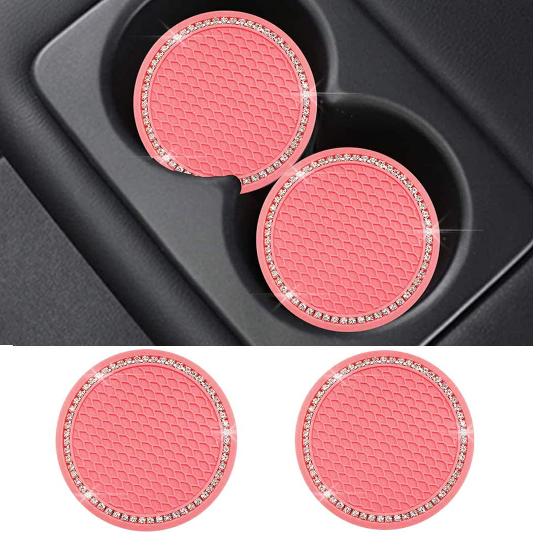 None Brand 2 Pcs 2.75 inch Vehicle Travel Auto Cup Holder Insert Coaster Mat for All Models 