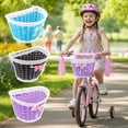 thumbnail image 5 of Kids Bike Basket Front Handlebar Basket with Decorative Ribbons, Easy Install Universal Plastic Storage Basket for Boys & Girls Bicycle, Scooter, 5 of 7