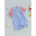 thumbnail image 4 of Gupgi Boys 4th of July 6/12/18/24M 3Y Swimwear Star Stripe Print Zipper Rash Guard Swimsuit Beachwear Bathing Suit, 4 of 9