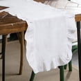 thumbnail image 3 of Tcwhniev Cotton Ruffled Table Runner 13.7x71 Inch, Rustic Farmhouse Decor for Wedding, Birthday Party & Kitchen Table,White, 3 of 11