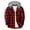 Red, variant on Clearance Sales,Men's Flannel Hoodie Shirts Casual Plaid Flannel Jacket with Hoody Long Sleeve Stylish Button Down Hooded with Pocket(Wine,S)