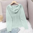 thumbnail image 5 of Duoif Lightweight Jacket Women, Women's Thin Knitted Cardigan - Loose Openwork Sun Jacket Jackets for Women Green XL, 5 of 7