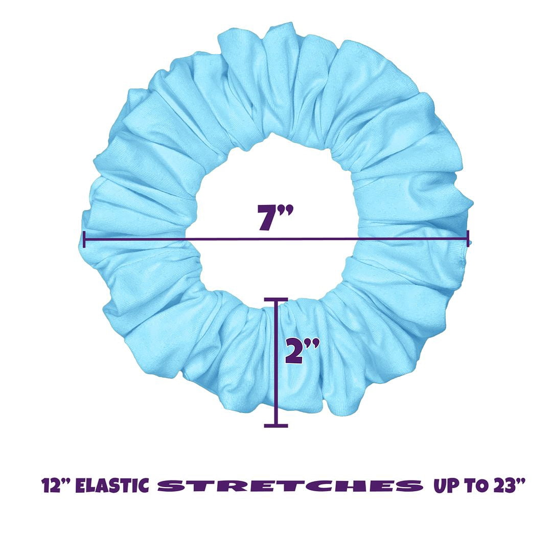 Scrunchies Cotton Knit Jumbo Size 3-Pack Ponytail Holder Made in USA Scrunchie King Blue Light