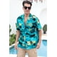 thumbnail image 5 of Camisa Cromoncent Hawaiian para hombre de manga corta, color verde azulado, talla S, 5 of 8