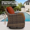 thumbnail image 6 of MEISSALIVVE 7 Pieces Patio Furniture Set with Dining Table, Outdoor Wicker Conversation Set with 2-Seat Sofa, Wicker Armrest Swivel Chairs, 2 Ottomans, Red, 6 of 8