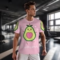thumbnail image 3 of Wukai Cute Avocado Print Men's Short-Sleeved Mesh T-Shirt,Quick-Dry Short Sleeve Workout T-Shirt-X-Small, 3 of 8