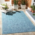 thumbnail image 2 of SAFAVIEH Courtyard Darin Botanical Indoor/Outdoor Area Rug, Aqua/Navy, 4' x 5'7", 2 of 14