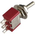 thumbnail image 5 of Interruptor basculante en miniatura de 10 piezas, CA 125 V 6 A/250 V 2 A, 3 pines SPDT ON-Off-ON, 3 pines, 3 posiciones, SPDT, interruptor basculante autoblocante para autopartes, color rojo, 5 of 5