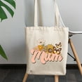 thumbnail image 2 of Mum with Retro Mother's Day Flowers and Butterflies Art Merch Gift, 12oz Canvas Tote Bag, 2 of 3