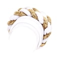 thumbnail image 1 of Turban Africain pour Femmes, Foulard à Paillettes, Bonnet Blanc, 1 of 9