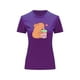 thumbnail image 2 of Playera Blusa De Capybara Tomando Refresco Ropa Divertida Para Mujer Capibara Color Morado Talla Mediana Marca Emil SaEs, 2 of 4