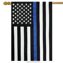 Briarwood Lane Thin Blue Line Police Embroidered House Flag