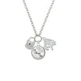 thumbnail image 2 of Delight Jewelry Silvertone Hammered Lock with Heart and Clear Crystals Let Things Go Fall Zoey Charm Necklace, 28", 2 of 4
