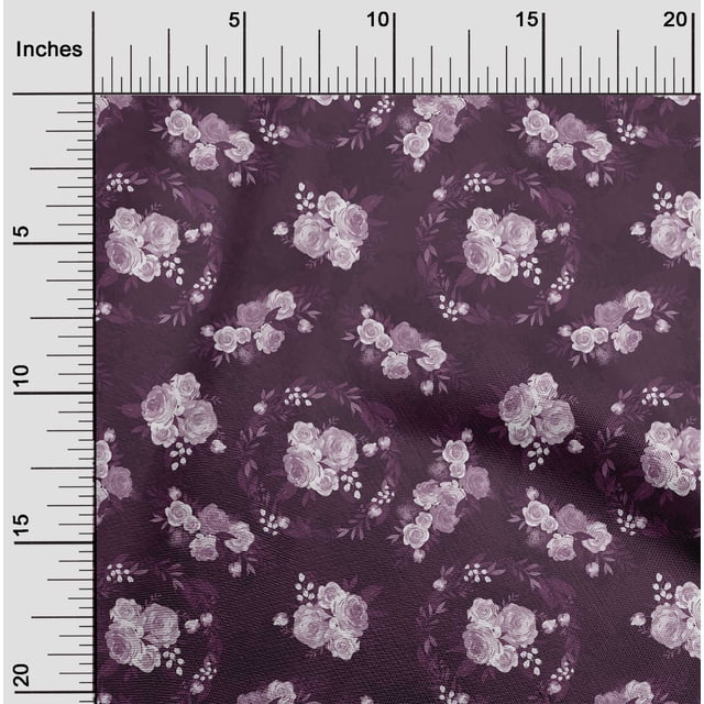 oneOone Silk Tabby Purple Fabric Florals Sewing Craft Projects Fabric Prints By Yard 42 Inch Wide