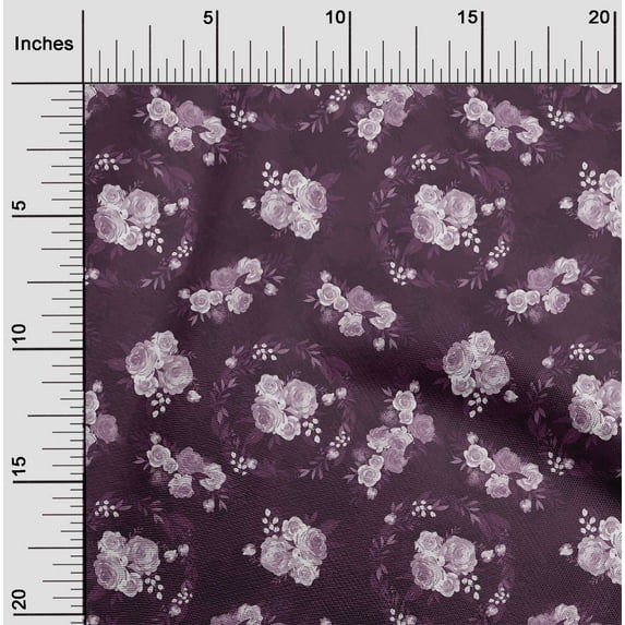 oneOone Velvet Purple Fabric Florals Sewing Craft Projects Fabric Prints By Yard 58 Inch Wide