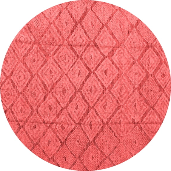 Ahgly Company Machine Washable Indoor Round Abstract Red Modern Area Rugs, 5' Round