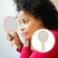 thumbnail image 1 of WESIEVYA 1Pcs Portable Mirror Retro Style Handheld Vanity Mirror Wood And Glass For Bathroom Countertop, 1 of 7