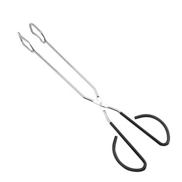 SLYNSHome Scissor Tongs,Long Stainless Steel BBQ Grilling Tongs with Silicagel Handle Non-slip,Kitchen Baking Bread Food Tong Barbecue Grilling Tongs Tool for Flipping Food
