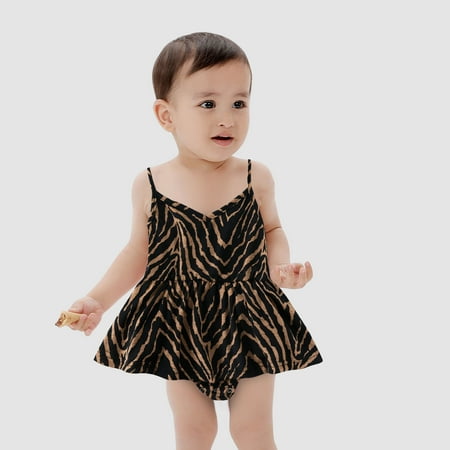 

YWDJ Matching Family Christmas Pajamas Parent-child Summer Fashion Leopard Print Beach Sleeveless Dress Mother-daughter Suit Baby Brown(Brown Toddler 0-3 Months)