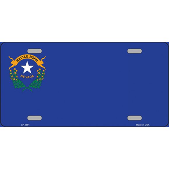 Nevada State Flag Offset Metal License Plate