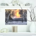thumbnail image 1 of Winter Landscape with Yellow Sun - Landscape Canvas Art Print, 1 of 3
