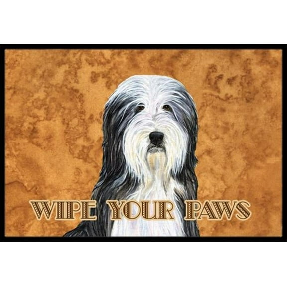 18 X 27 In. Bearded Collie Wipe Your Paws Indoor Or Outdoor Mat