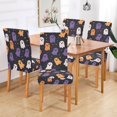 thumbnail image 2 of Yayeee 4 Pack Dining Chair Covers Stretch Parson Chairs Slipcovers Seat Protector, Orange Halloween Ghosts, 2 of 6