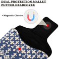 thumbnail image 3 of Haosy Elegant Indigo Ikat Print Golf Mallet Putter Cover Strong Magnetic Leather Golf Club Headcover Closure, 3 of 7
