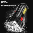 thumbnail image 2 of 5  Flashlight Portable High Lumen Work  USB Rechargeable  with Sidelight 4  Modes Camping Hiking Adventure Home Emergencies Use, 2 of 7