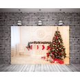 thumbnail image 2 of YUSDECOR 7X5ft Christmas Backdrops Red Socks Bear Christmas Tree Photography Background Kids, 2 of 4