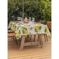 thumbnail image 4 of 52x70 Inch Outdoor Tablecloth with Umbrella Hole Zipper Rectangle Lemon Rectangular Tablecloths Outside Waterproof Vintage Yellow Summer Fruit Leaf Flower Patio Table Cloth Cover for Picnic Party, 4 of 8