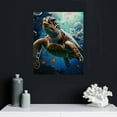 thumbnail image 5 of Jiayy Green Sea Turtle Wall Decor, Tropical Canvas Wall Art Prints Hawaii, Turtle Picture Gift Sea Life Teal Watercolor Ocean Animal Painting Pictures for Bathroom Decor Ready To Hang, 5 of 5