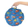thumbnail image 2 of Marine Round Floor Cushion with Handle, Depiction of Colorful Fishes and Seaweeds on Background in Ocean, Decorative Pillow for Living Room & Dorms, 18" Round, Sea Blue and Multicolor, by Ambesonne, 2 of 4