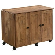 Bowery Hill Contemporary Engineered Wood Sewing Craft Cart in Oak