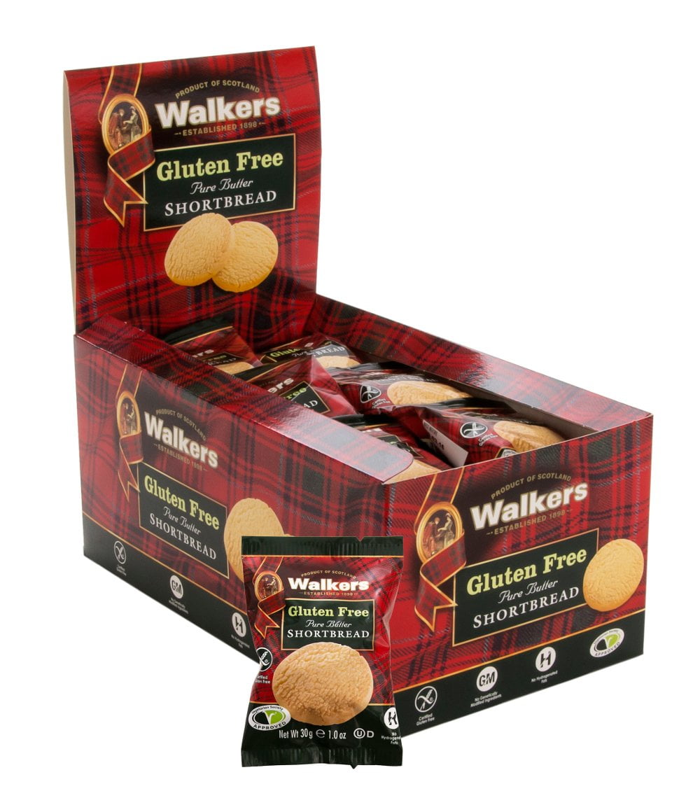Walkers Shortbread GlutenFree Rounds Shortbread Cookie Snack Packs, 24