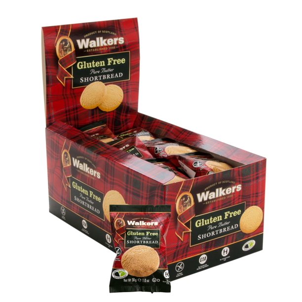 Walkers Shortbread GlutenFree Rounds Shortbread Cookie Snack Packs, 24
