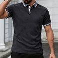 thumbnail image 2 of Men's Solid Color Knit Casual Shirt Tops, Short Sleeve Lapel Breathable Cooling Quick Dry, Summer Beach Vacation Travel Gym Fitness Outfits, Modern Essential | JASKFLY,Black L, 2 of 9