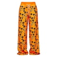 thumbnail image 4 of DHFJKG Womens Halloween Pajamas Pants Pumpkin Print Wide Leg Drawstring Waist Palazzo Loungewear Pants, 4 of 5