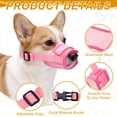 thumbnail image 3 of Uxcell Dog Muzzle, Soft Mesh Muzzle Adjustable Anti Biting Chewing Breathable Drink Mouth Guard Cover (2Pcs, Black, Pink, M), for Small Medium Puppies/Grooming/Walking/Vet Visiting, 3 of 7