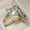 B815 Gold, variant on Stainless Steel 2 Ct Cubic Zirconia Geometric Promise Ring for Women and Men US Size 5 2 Piece Set
