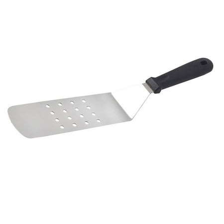 

Martokay 2PCS Spatula Kitchen Turner Stainless Steel Grill Cooking Utensil for BBQ Beef Steak Slotted Turner with Plastic Handle Silver