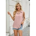 thumbnail image 2 of Pxiakgy Womens Sleeveless Button Down Shirt V Neck Casual Classic Collared Blouses Solid Basic Summer Work Office Tank Top Casual Sleeveless Tops V Neck Vest Summer Fashion Casual Top Pink Xxl, 2 of 5