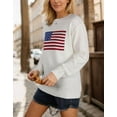 thumbnail image 4 of American Flag Graphic Sweaters for Women 4th of July Crew Neck Sweater Long Sleeve Casual Knit Pullover Sweater Shermie, 4 of 6